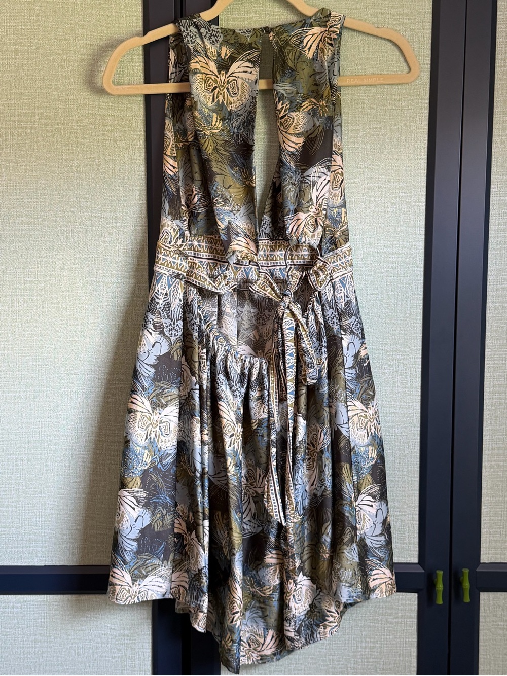 Free People Daydreamin Green + Yellow Botanical Floral Print Mini Dress, Size S - Picture 6 of 11